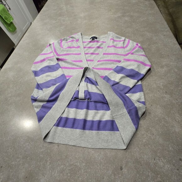GAP Women's 100% Cotton Multi-Strip V-Neckline Long Sleeves Cardigan - Medium - Picture 6 of 14